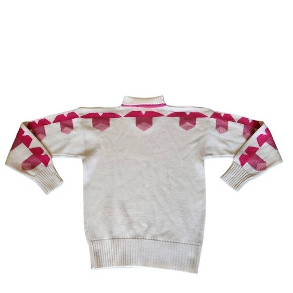 Vintage Sweater Meister Womens Small Oversized Wool Acrylic Geometric Ribbed Tur - Picture 3 of 4